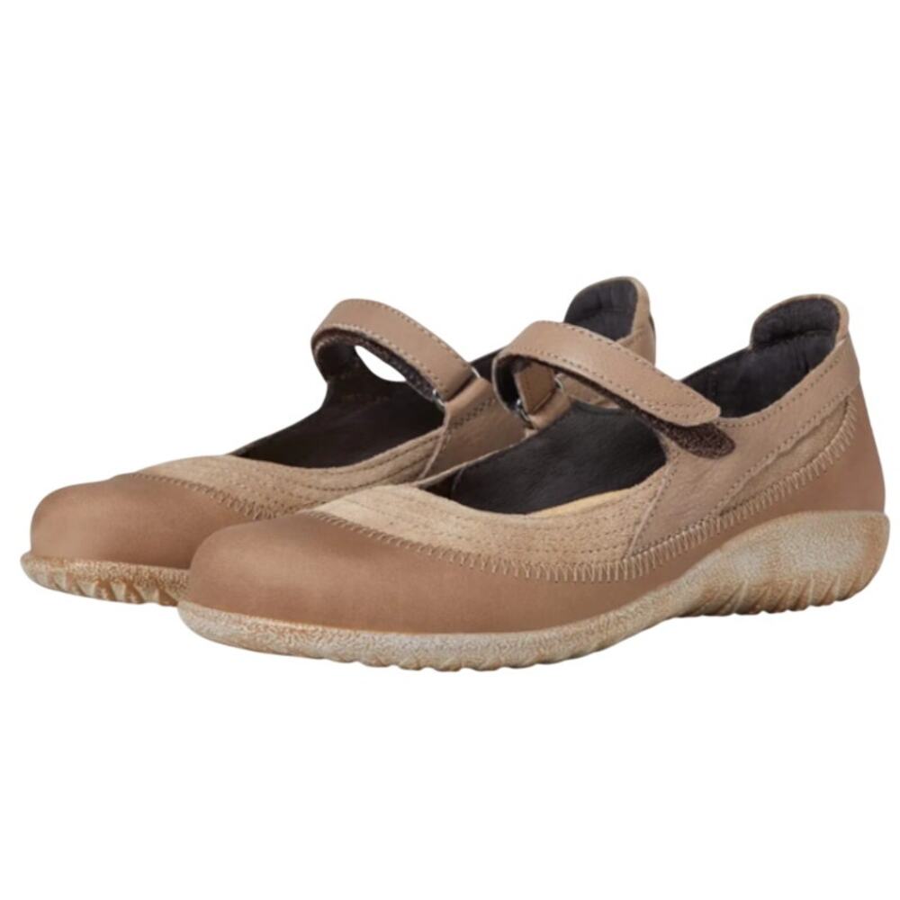 Naot Womens Kirei Mary Jane Flats US 10 EU 41 Almond Tan Nubuck NWOB